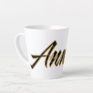 Tasse de latte avec lettrage Annika black gold