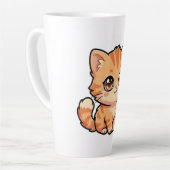 Tasse de Latte avec un Mignon Chaton Tabby Orange (Angle gauche)