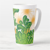 Tasse de latte botanique vert élégant (Angle droit)