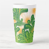 Tasse de latte botanique vert élégant (Devant)