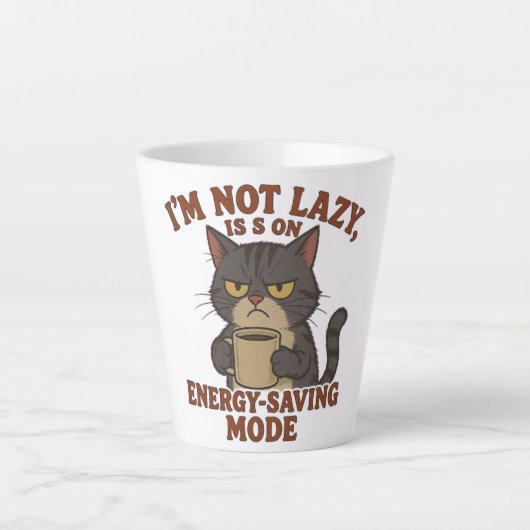 Tasse de Latte Chat Grincheux Drôle (Devant)