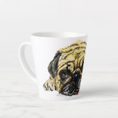 Tasse de Latte Chien Carlin (Angle gauche)