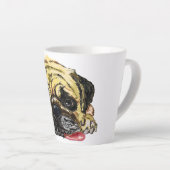 Tasse de Latte Chien Carlin (Angle droit)