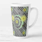 Tasse de latte circulaire à rayures florales (Droite)