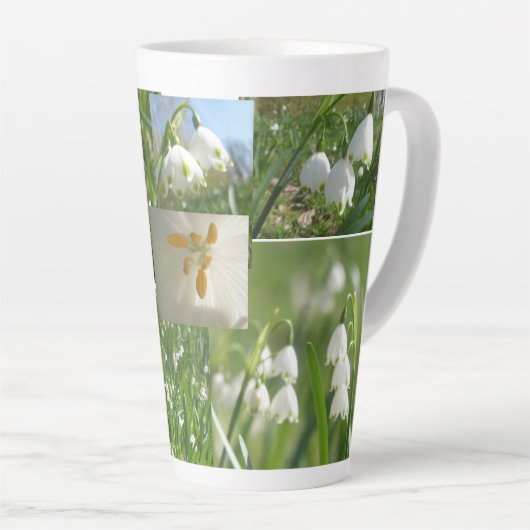Tasse de Latte Collage Flocons de Neige d'Été (Angle droit)