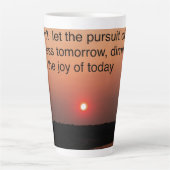 Tasse de Latte Coucher de soleil avec citation (Devant)