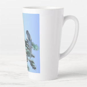 Tasse de Latte de Café Bonsaï Oiseau Pie Magnifiqu