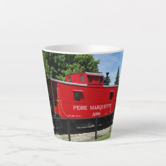 Tasse de latte de la caboose Pere Marquette (Devant)