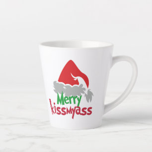Tasse de latte de Noël drôle Kissmyass
