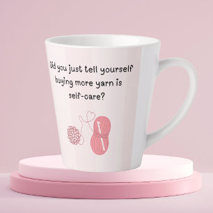 Tasse de latte drôle « Acheter du fil est un soin