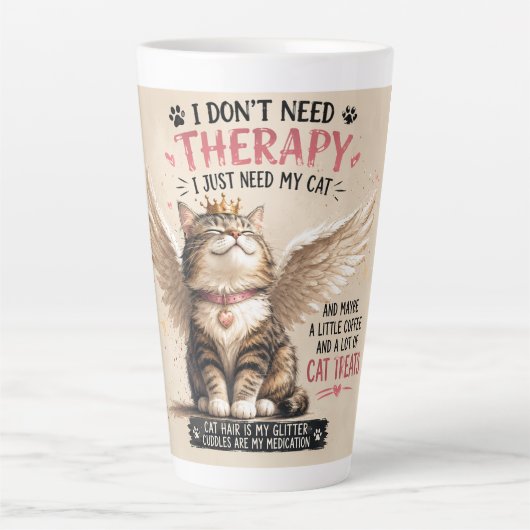Tasse de latte drôle pour maman de chat (Devant)