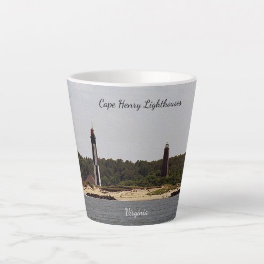 Tasse de latte du phare de Cape Henry (Devant)