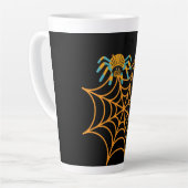 tasse de latte en toile d'araignée noire tendance (Angle gauche)