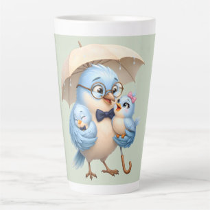 Tasse de latte Famille Papa Oiseau
