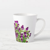 Tasse de Latte Fleur de Pensée Violette (Droite)