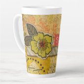 Tasse de latte florale artistique et inspirante (Angle gauche)