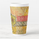 Tasse de latte florale artistique et inspirante (Devant)
