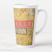 Tasse de latte florale artistique et inspirante (Droite)