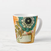 Tasse de Latte Florale Colorée (Angle droit)
