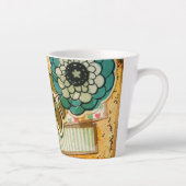 Tasse de Latte Florale Colorée (Droite)