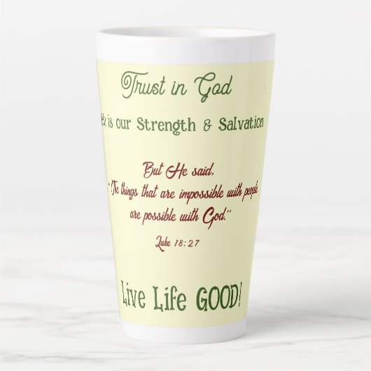 Tasse de Latte Foi Versets Uplifting (Devant)