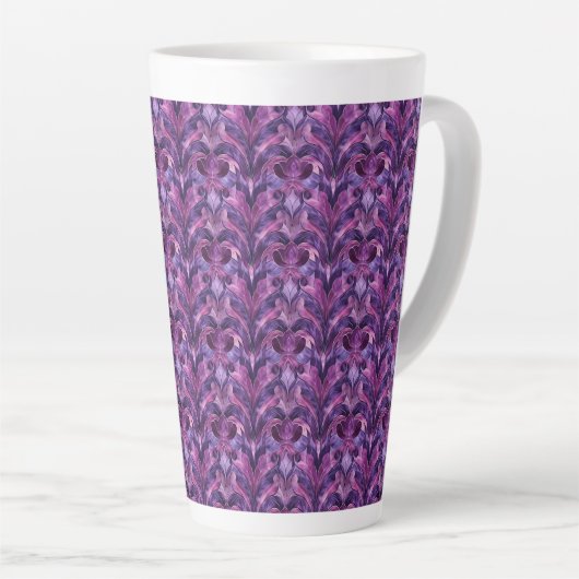 Tasse de latte géante Art Déco aux tons violets au (Angle droit)