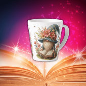 Tasse de Latte Gnome Lecteur de Printemps