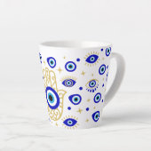 Tasse de latte Hamsa Evil Eye (Angle droit)