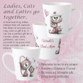 Tasse de Latte Illustrations de Chats Très Mignons