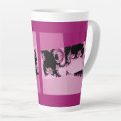 Tasse de Latte jardin fractal rose (Angle droit)