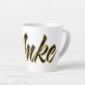 Tasse de latte lettrage or noir Anke (Angle droit)