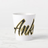 Tasse de latte lettrage or noir Anke (Devant)