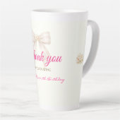 Tasse de latte Merci Ruban de princesse rose blush (Angle droit)