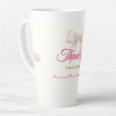 Tasse de latte Merci Ruban de princesse rose blush (Angle gauche)
