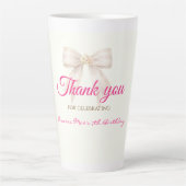 Tasse de latte Merci Ruban de princesse rose blush (Devant)