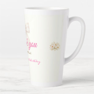 Tasse de latte Merci Ruban de princesse rose blush