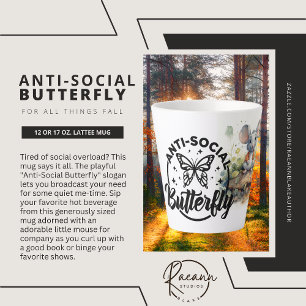 Tasse de latte Papillon Anti-Social