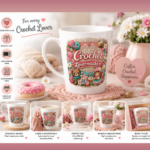 Tasse de Latte pour Amoureux du Crochet Cadeau d