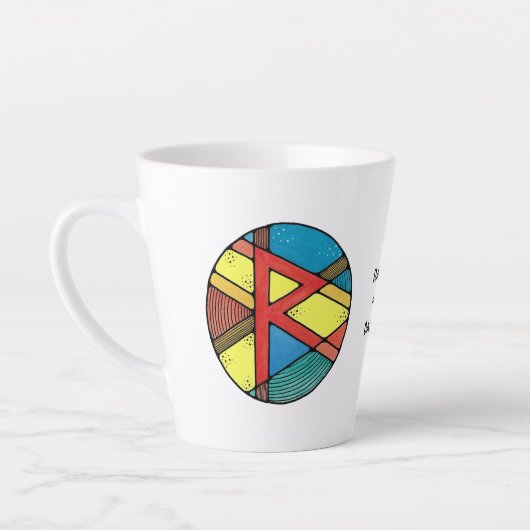 Tasse de Latte Raidho Rune Art Nouveau – ÉQUILIBRE (Gauche)