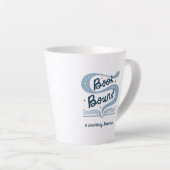 Tasse de latte reliée à un livre (Angle droit)
