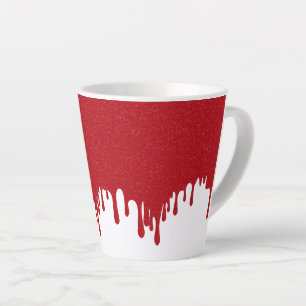 Tasse de latte rouge tomate blanc personnalisable 