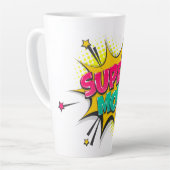 Tasse de Latte Super Maman Bande Dessinée (Angle gauche)