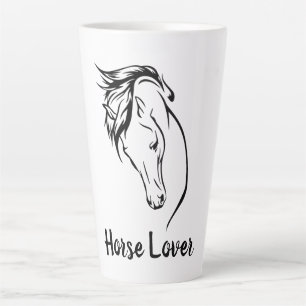 Tasse de latte tête de cheval avec crinière