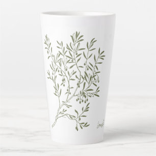 Tasse de Latte Verte Minimaliste Mug à Feuilles de