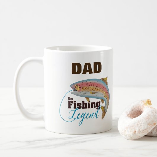 Tasse de légende de pêche, papa de personnaliser, (Avec donut)