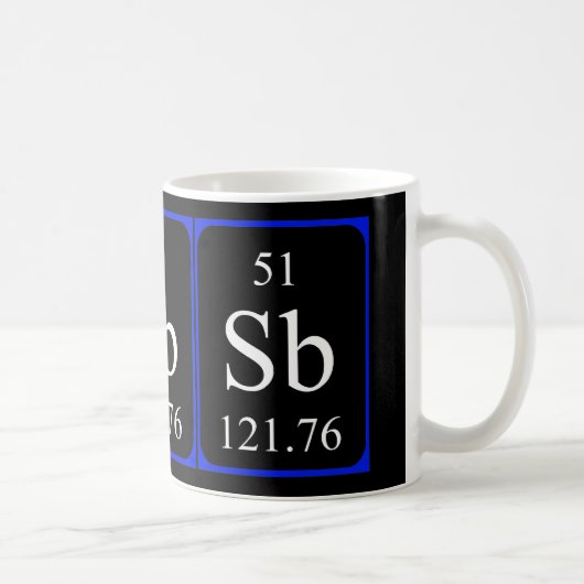 Tasse de l'élément 51 - noir d'antimoine (Droite)