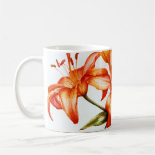 Tasse de lis de beaux-arts peinte par orange