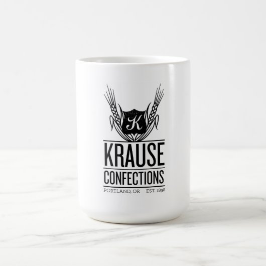 Tasse de logo de confections de Krause (Centre)