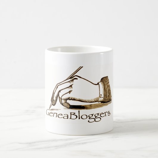 Tasse de logo de GeneaBloggers (Centre)