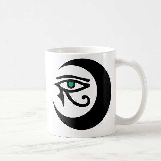 Tasse de logo de LunaSees (noir avec l'iris de (Droite)